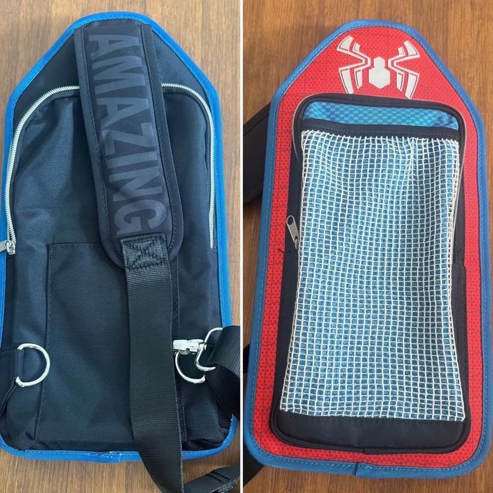 Disney Parks Spiderman Sling Crossbody Bag Sling Backpack Web Net Avenger Campus